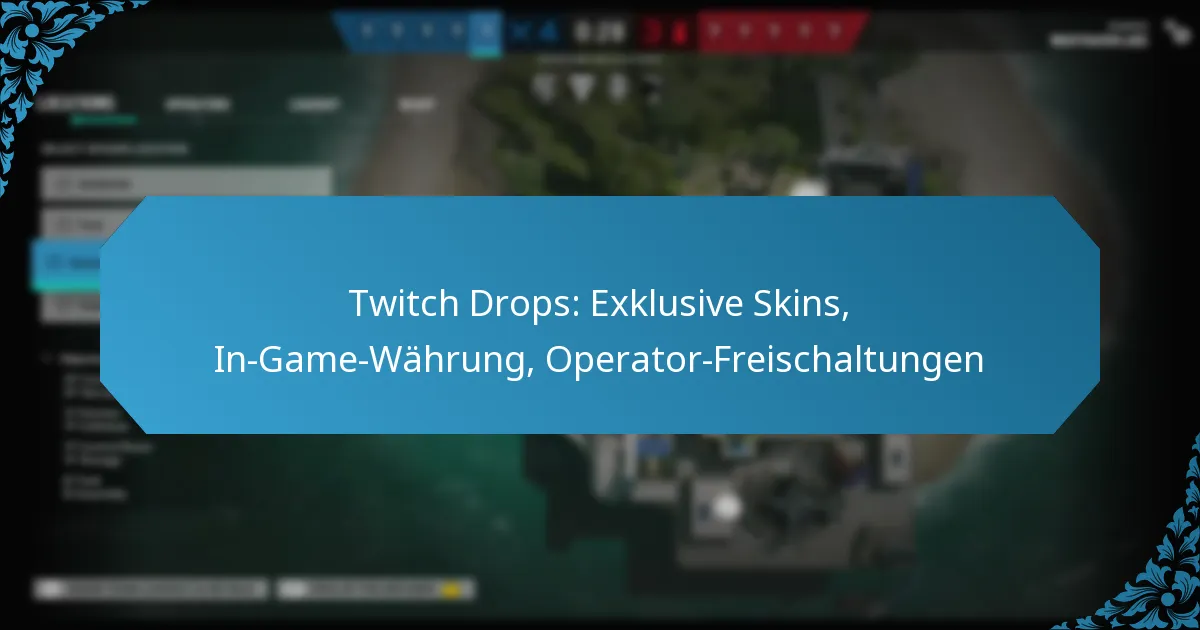 Twitch Drops: Exklusive Skins, In-Game-Währung, Operator-Freischaltungen