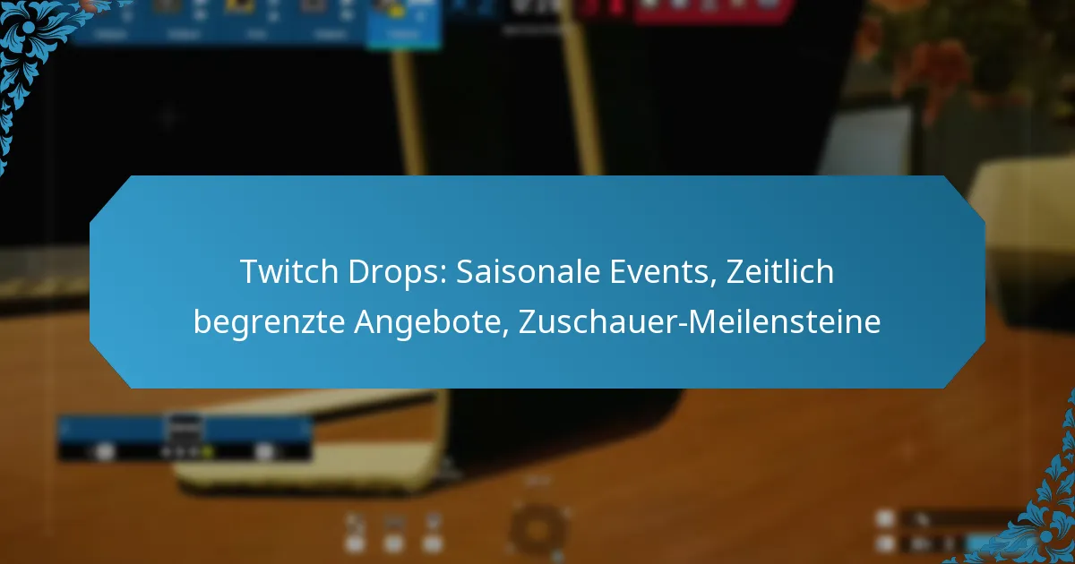 Twitch Drops: Saisonale Events, Zeitlich begrenzte Angebote, Zuschauer-Meilensteine